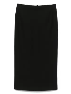 Шерстяная юбка миди