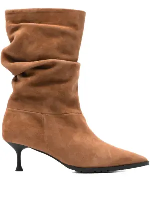 Полусапоги средней длины со сборками