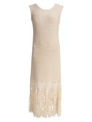 Трикотажное платье с бахромой