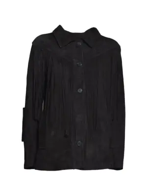 Кожаная куртка с бахромой