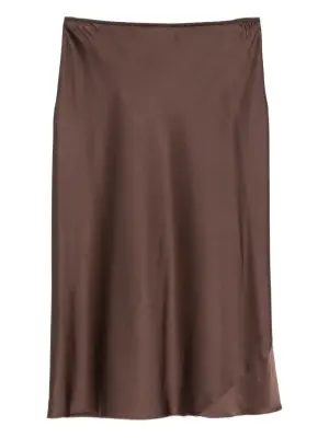 Атласная юбка миди