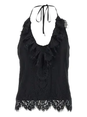 Кружевной топ с оборками