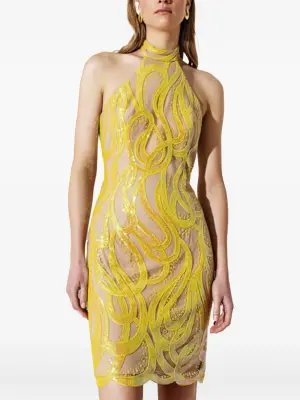 платье мини с пайетками