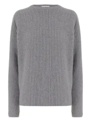Свитер в рубчик с круглым вырезом