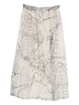 Шелковая юбка с графическим принтом