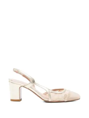 Босоножки с открытой пяткой из кружева