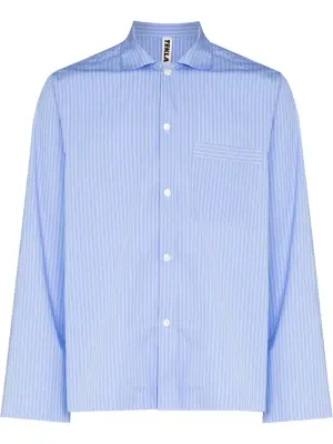 Пижамная рубашка в тонкую полоску