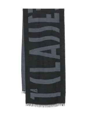 Шарф с бахромой и логотипом