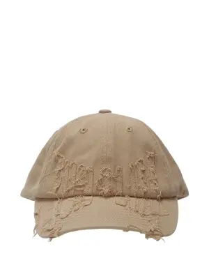 Бейсболка с принтом и необработанными краями