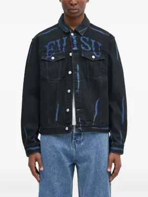 Куртка с застежкой на пуговицы и графическим принтом