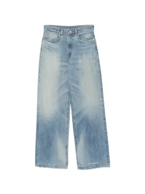 Джинсы из хлопка с необработанными краями