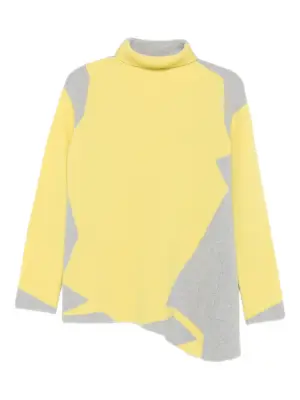 Шерстяной свитер со вставками