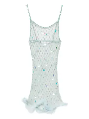 платье мини с перьями