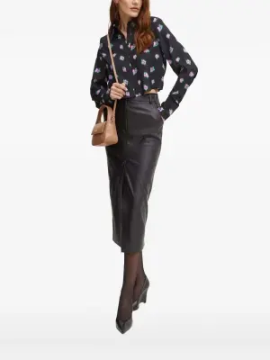 Укороченная рубашка с цветочным принтом