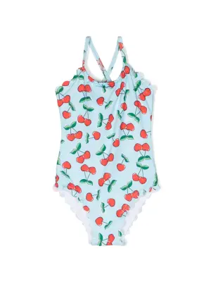 Купальник с фестонами и принтом