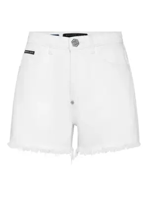 Джинсовые шорты с вышитым логотипом