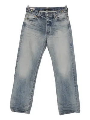 Джинсы с пятью карманами и эффектом потертости