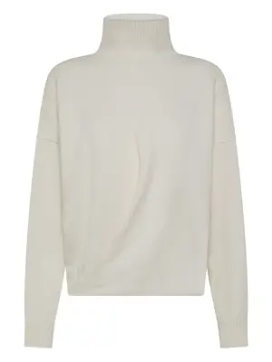 Свитер с высоким воротником и драпировкой