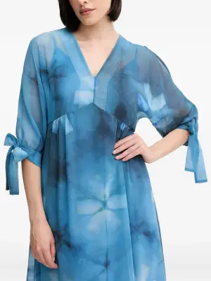 Платье миди с цветочным принтом