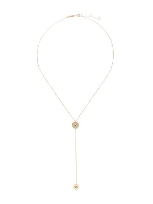 Колье из желтого золота с изумрудом и сапфиром