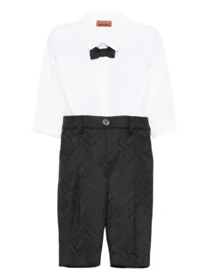 брючный комплект с узором в елочку