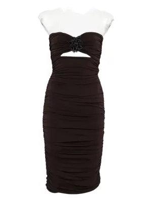 Декорированное платье миди без бретелей