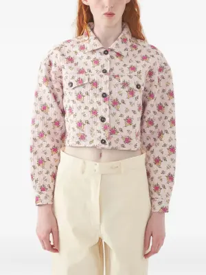 Стёганая куртка с цветочным принтом