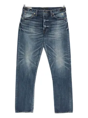 Джинсы с застёжкой на пуговицах и эффектом потертости