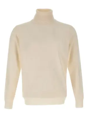 Свитер с воротником-стойкой и ребристой отделкой