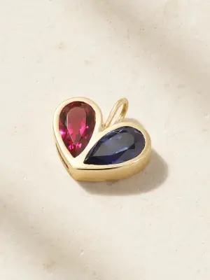 Кулон Jumbo Sweetheart из 18-каратного золота с рубеллитом и сапфиром