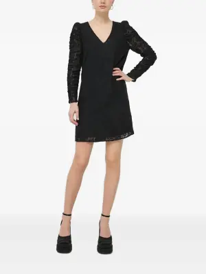Кружевное платье мини с длинными рукавами
