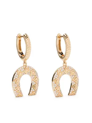 Серьги-подвески Horseshoe из желтого золота с бриллиантами