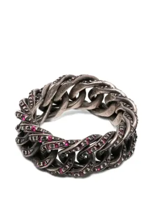 Кольцо с рубинами в виде цепи