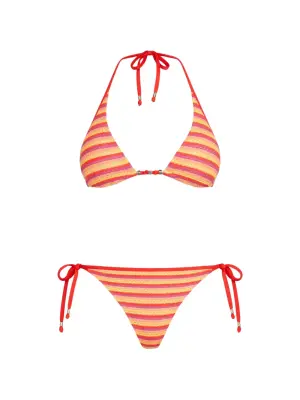 Полосатый удлинённый бикини