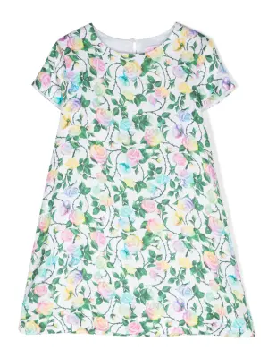 Платье А-силуэта с цветочным узором