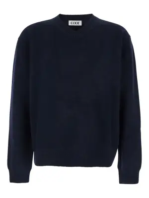 Рифленый свитер с V-образным вырезом