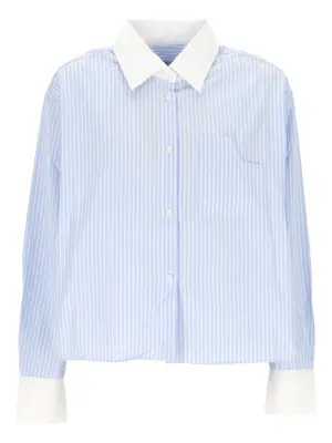 Топ в полоску с воротником