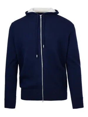 кашемировый свитер на молнии с капюшоном