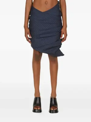 Юбка асимметричного кроя в тонкую полоску