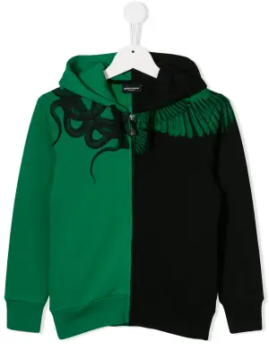 Толстовка в стиле колор-блок с принтом