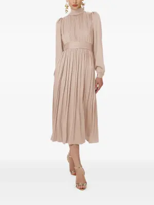 Платье миди Otello с плиссировкой и воротником-стойкой
