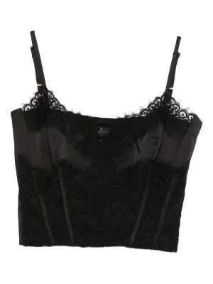 Укороченный топ с кружевной отделкой