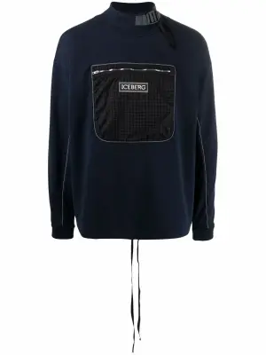 толстовка с воротником-стойкой и карманом