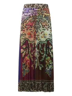 Плиссированная юбка с цветочным принтом