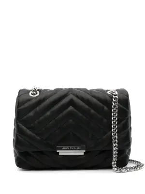 Стеганая сумка на плечо с логотипом