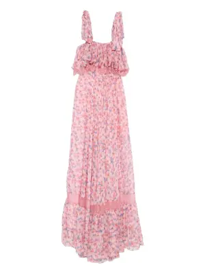 Платье с оборками и цветочным принтом