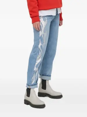 Джинсы со стразами