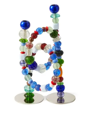 Подсвечник с бусинами (38 x 33 см)