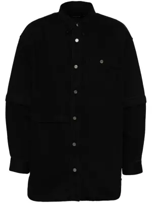 Джинсовая рубашка асимметричного кроя