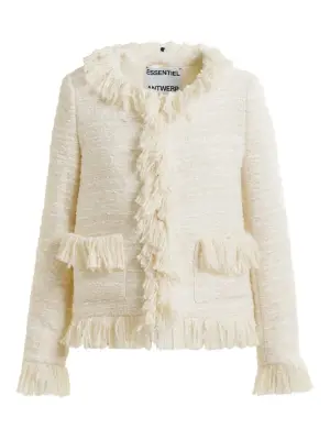 Твидовый жакет с бахромой